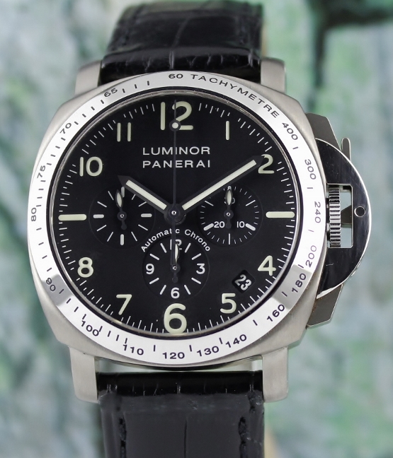 (image for) RARE LIKE NEW PANERAI LUMINOR CHRONOGRAPH ZENITH MOVEMENT 40MM IN TITANIUM / PAM 074